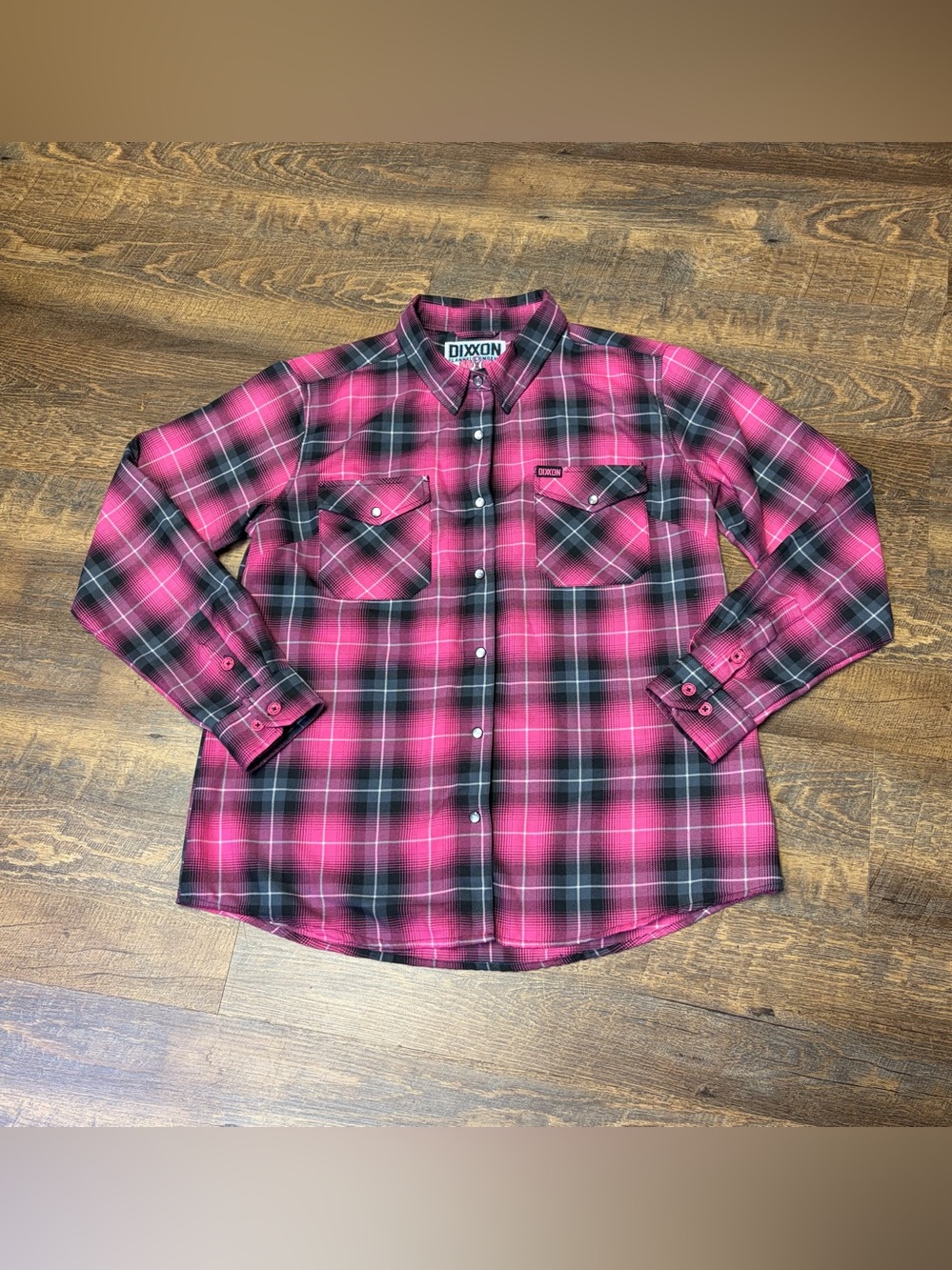 DIXXON Flannel Co. Women’s XL “The Fighter” Pink Plaid Pearl Snap Shirt